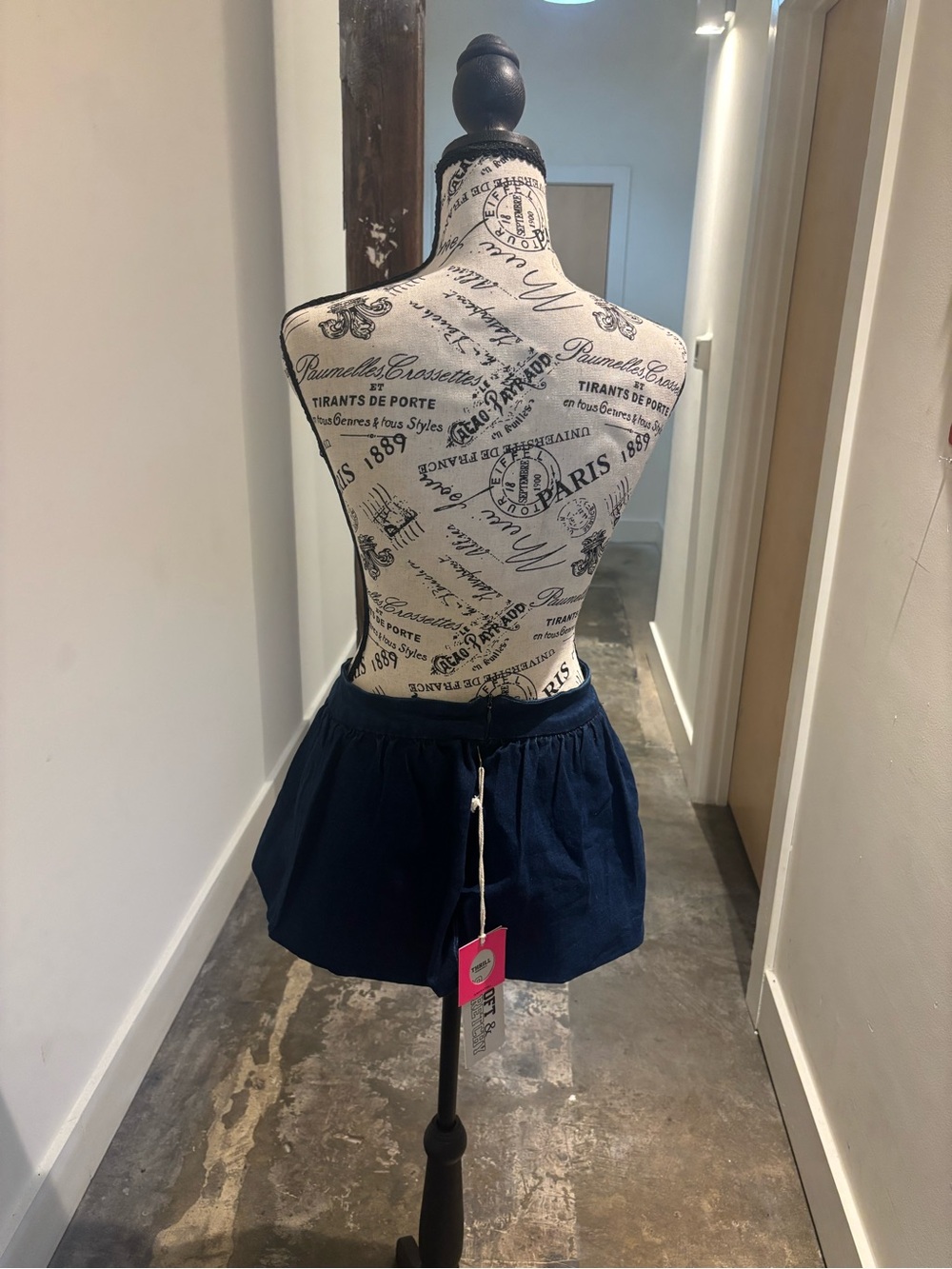 Navy Mini Jean Skirt